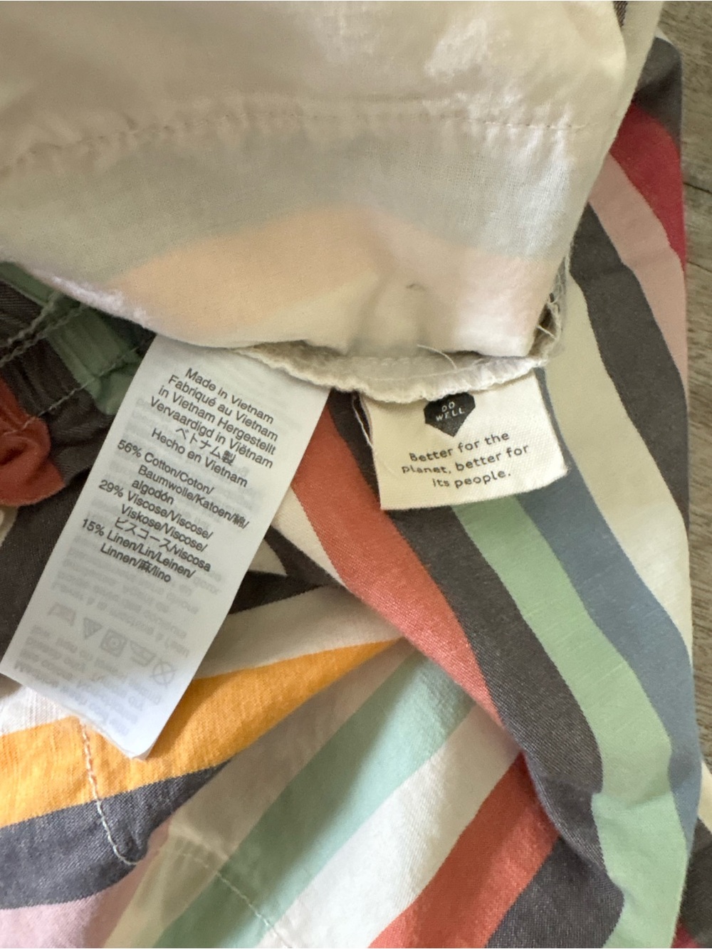 Madewell Smocked Waist Pull On Rainbow Stripe Shorts - Picture 8 of 8